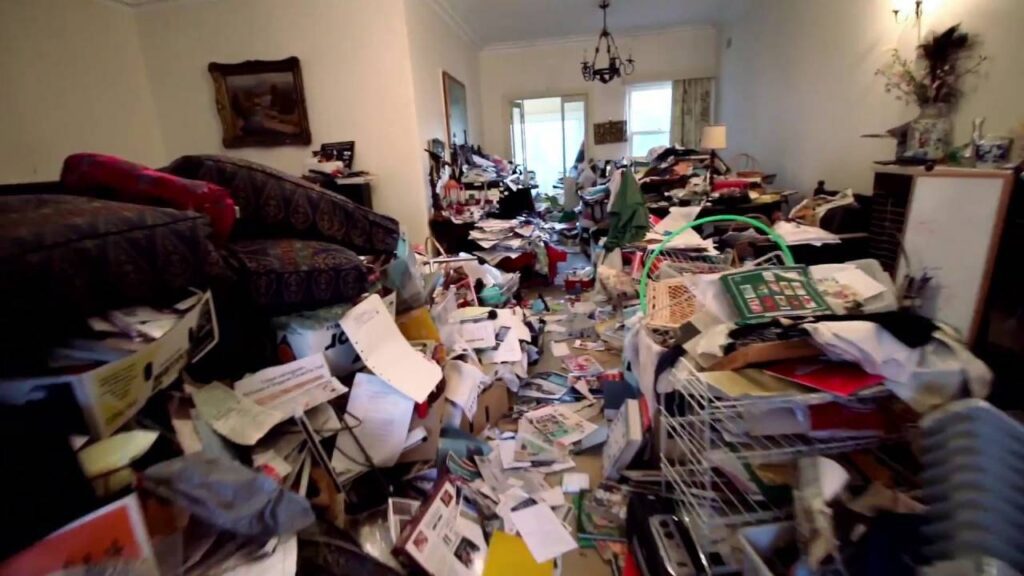 picture showing messy house